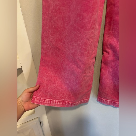 GAP High Rise Wide Leg Jeans Pink Acid Wash Stride Ankle Size 29 - Picture 7 of 7